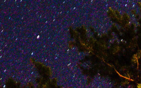 After: the trail is gone, and the stars and the tree look the same